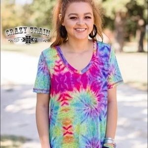 Crazy Train Reversible Tye Die/Leopard Tee